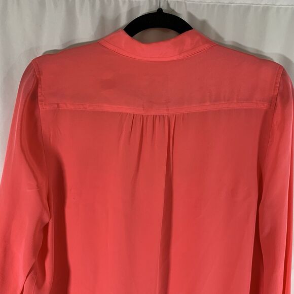 J. Crew 100% Silk Blouse Women's 10 Hot Pink Long Sleeve Button Up Lightweight - Picture 6 of 11